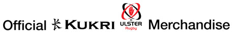 Text reads: "Official Kukri Ulster Rugby Merchandise" with logos of Kukri and Ulster Rugby.