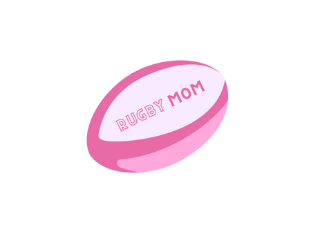 Pink Rugby Ball with Rugby Mom Inscription