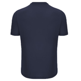 Italy 24/25 Hero Cotton T-Shirt by Macron displayed from the back, showcasing short sleeves and a round neckline, made with Macron Hero Cotton for exceptional comfort.