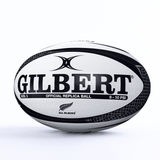 A Gilbert All Blacks Replica Ball with "All Blacks" branding on a white background.