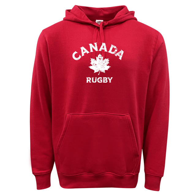 Nations of Rugby Canada Rugby 60/40 Pullover Hoodie by WRS Augusta with white logo.