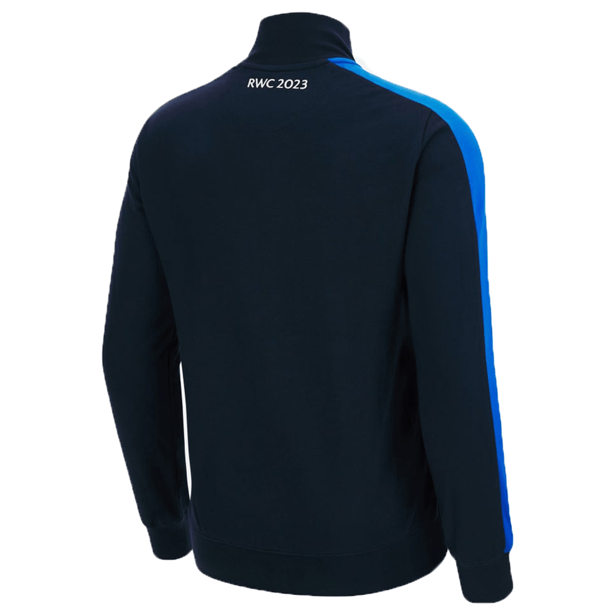 The back of the men's Macron RWC23 Full Zip Cotton Sweatshirt.