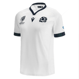 Scotland's home jersey for the 2019 rugby world cup is the Scotland Rugby RWC 23 Away Jersey by Macron.