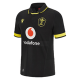 A Wales Rugby Away Jersey 23/24 by Macron with a yellow logo.