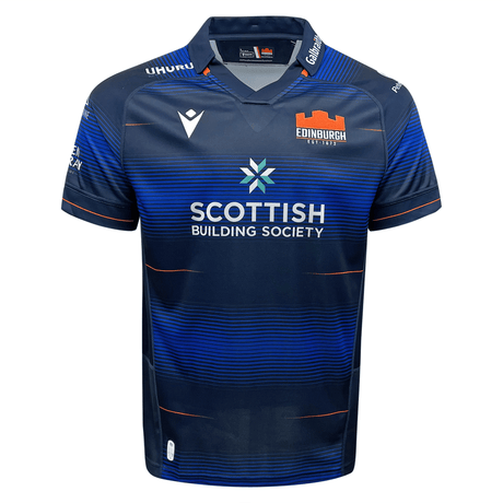 The Edinburgh Home Jersey 23/24 by Macron, inspired by Murrayfield Stadium and the Scottish building society, is the perfect choice for any Edinburgh Rugby fan.