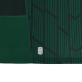 A section of a dark green fabric resembles the Connacht 23/24 Home Jersey by Macron, featuring geometric patterns and an "EcoY" label in the corner.