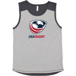 The WRS LAT USA Rugby Crest Contrast Tank Top on a grey tank top.