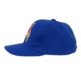 The Italy Baseball Cap 24/25 by Macron is a fashionable blue accessory with an angled brim and a circular patch showcasing a red emblem with gold wings. To preserve its perfect appearance, hand washing is advised.