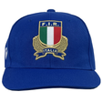 The Italy Baseball Cap 24/25 by Macron features the F.I.R. Italia logo, highlighted with a tricolor shield and gold wreath. Designed by Macron for both style and comfort, it should be gently hand washed to preserve its vibrant colors and distinctive details.