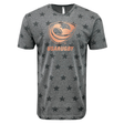 Experience the ultimate comfort with the USA Rugby Bronze Five Star Supersoft T-Shirt from WRS LAT, crafted from supersoft cotton. This grey tee features bold black star patterns and a striking copper-colored "USARugby" logo with an abstract rugby ball design on the chest. Celebrate Women's Sevens Bronze Medal in style!