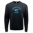 The Nations of Rugby Sky Argentina Rugby Fleece Crewneck Sweatshirt by WRS Augusta is a black fleece crewneck featuring a blue logo with a jaguar's head and the words "ARGENTINA RUGBY." Ideal for fans of the Nations of Rugby.