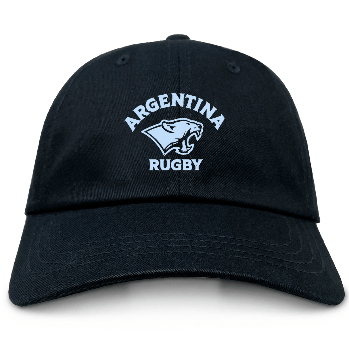 Black Nations of Rugby Argentina Dad Cap made of cotton twill by EMB Alpha Broder.