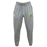 Baltimore Chesapeake Leisure Sweatpants by EMB Canterbury, crafted from organic cotton, feature an embroidered logo on the right thigh and a drawstring waistband.