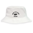 White Nations of Rugby New Zealand Rugby Crusher Bucket Hat by EMB Alpha Broder.