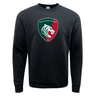 A black Leicester Tigers Fleece Crewneck Sweatshirt with WRS Augusta team branding crest on it.