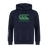 Navy blue Canterbury Goal Post CCC Club Hoodie by WRS Canterbury, featuring a green "Canterbury" logo on the front and white Canterbury branding on the left sleeve.