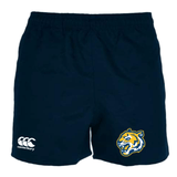 Noble Street College Prep Professional Polyester Rugby Shorts by EMB Canterbury with a lion logo on the right leg and the Canterbury logo on the left leg.