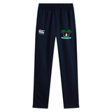 Navy blue Twin Island Rugby Stretch Tapered Pant with EMB Canterbury logo on the upper left and a palm tree design on the right thigh.