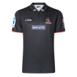 The Crusaders Super Rugby Team Polo 25/26 by Classic Sportswear, made from moisture-wicking fabric, showcases embroidered Bayleys and Crusaders logos on the front and sleeves.