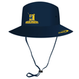 Highlanders Super Rugby Bucket Hat 24 by Classic Sportswear in navy blue with a chin strap, featuring the embroidered "Highlanders" rugby logo and the word "CLASSIC" on the brim.