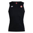 The Chico Oaks Club Dry Singlet by EMB Canterbury is a black sleeveless top with Vapodri Technology for ultimate comfort. Featuring logos on the upper left and right chest, it's perfect athletic gear for high-performance workouts.