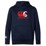 Navy blue lightweight hoodie by WRS Canterbury featuring the CCC Logo and a bold red maple leaf.