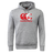 The Canterbury Canada CCC Flag Club Hoodie from WRS Canterbury showcases a gray design with a bold red logo and maple leaf on the chest, complemented by sleeve branding. This sweatshirt fleece merges style and comfort effortlessly.