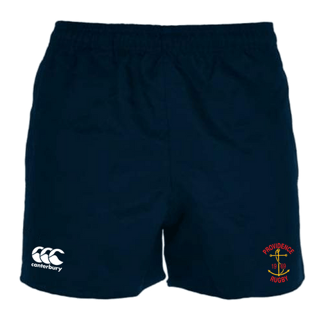 The WRS Canterbury navy rugby shorts with the ccc logo.