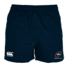 A navy Herriman High School Canterbury Professional Polyester Pocketed Rugby Short with the WRS Canterbury logo on it.