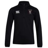 Black Onslow Rugby Misfits Club 1/4 Zip Mid Layer Training Top by Canterbury with logo on left chest and 'England Rugby' emblem on right.