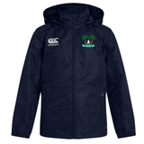 Twin Island Rugby Club Vaposhield Full Zip Rain Jacket by EMB Canterbury featuring a logo on the left chest and a green and blue embroidered emblem on the right.