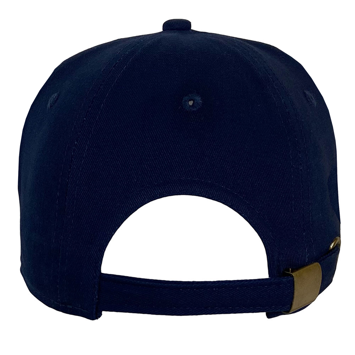 Back view of the France Rugby 1968 Grand Slam Cap by Ellis Rugby in dark blue, featuring an adjustable strap and brass buckle, inspired by the classic style.