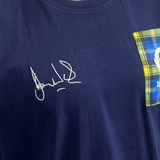 An Ellis Rugby t-shirt with a signature on it.