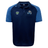 A lightweight durable NC All Stars Elite Polo by Canterbury in navy blue and light blue, featuring the "World Rugby Shop" and "Rugby All Stars" logos on the chest. Made with Vapodri fabrics for maximum comfort, it also sports the iconic EMB Canterbury logo.