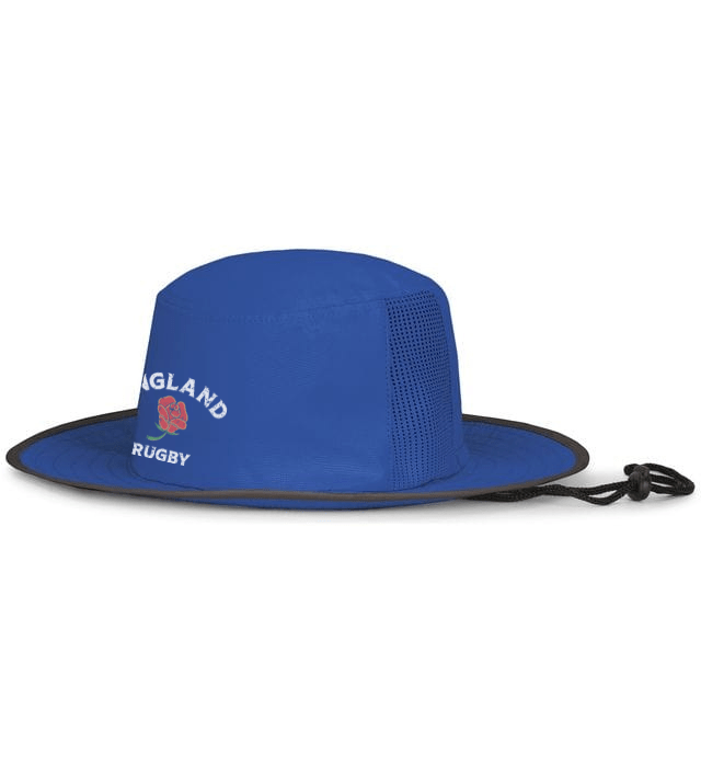 A blue Nations of Rugby England Rugby Legend Boonie Cap with the word England on it, perfect for rugby enthusiasts by EMB Augusta.