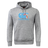 The Canterbury Fiji CCC Flag Club Hoodie by WRS Canterbury is a gray hoodie with a front pocket, showcasing a blue and white CCC logo and a small flag design on the chest.