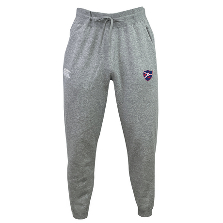 The Fort Wayne Rugby Women's Leisure Sweatpant by EMB Canterbury is made from organic cotton with a drawstring waist, featuring the Canterbury logo embroidered on the left leg and right thigh for added style.