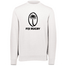 A white WRS Augusta Fiji Fleece Crewneck Sweatshirt with the word "Fiji Rugby" on it.