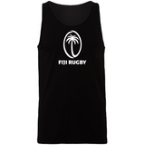 Black **Fiji Rugby Jersey Tank Top** featuring a white logo of a palm tree inside an oval above the text "Fiji Rugby Jersey" from **WRS Alpha Broder**.