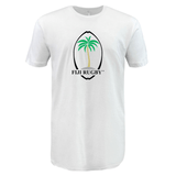 A Fiji Rugby Throwback Supersoft Tee with a palm tree on it from WRS LAT brand.