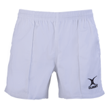 The Gilbert Kiwi Pro Rugby Shorts, made from 100% cotton with an elastic waistband, feature a "Gilbert" logo on the lower right leg. Designed for sports enthusiasts, they offer comfort and durability.