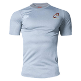 A Herriman High School Canterbury Core Vapodri Superlight Rugby T-Shirt, featuring VapoDri technology, in a stylish grey color with a red and white logo.