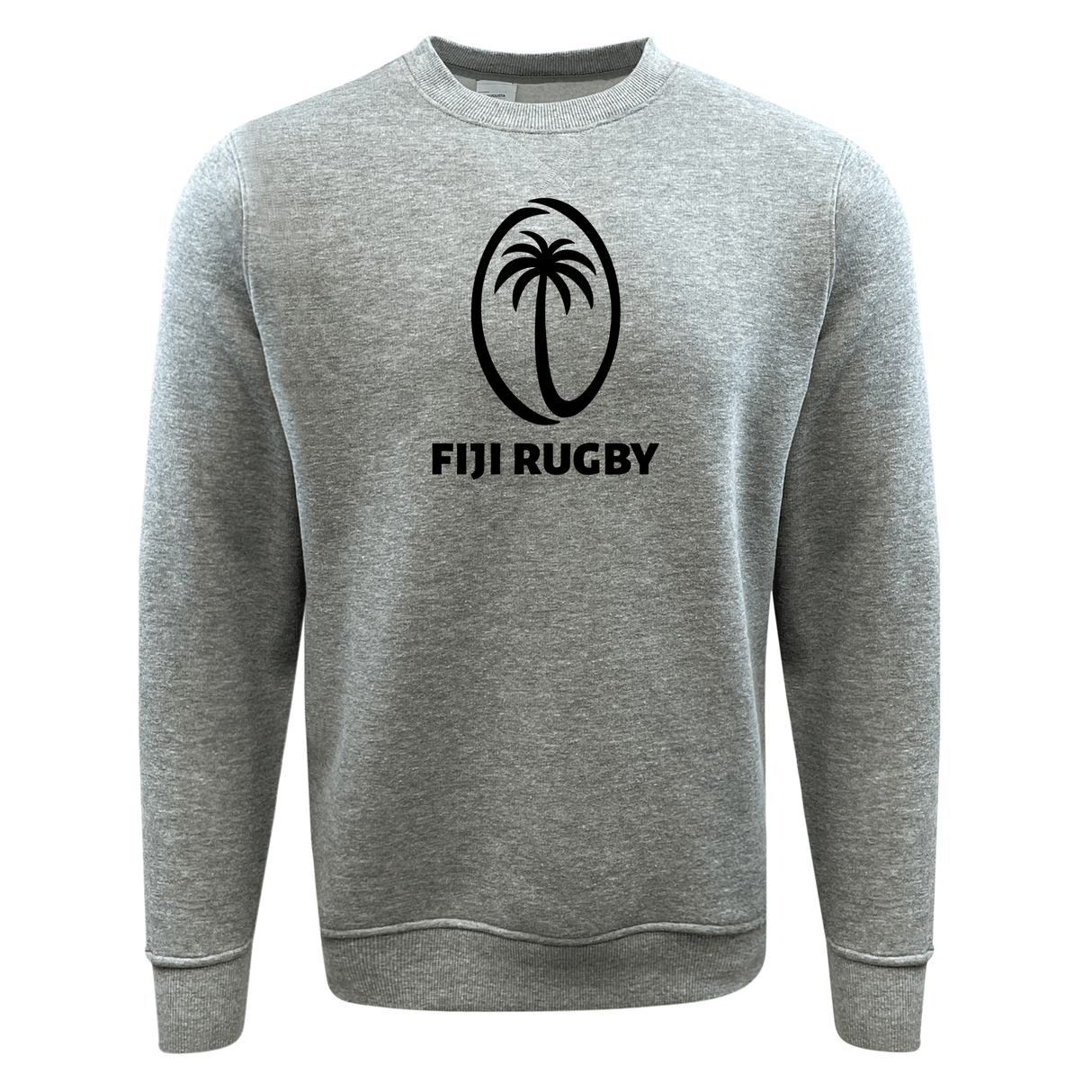 A Fiji Fleece Crewneck Sweatshirt featuring the words "Fiji Rugby" by WRS Augusta.