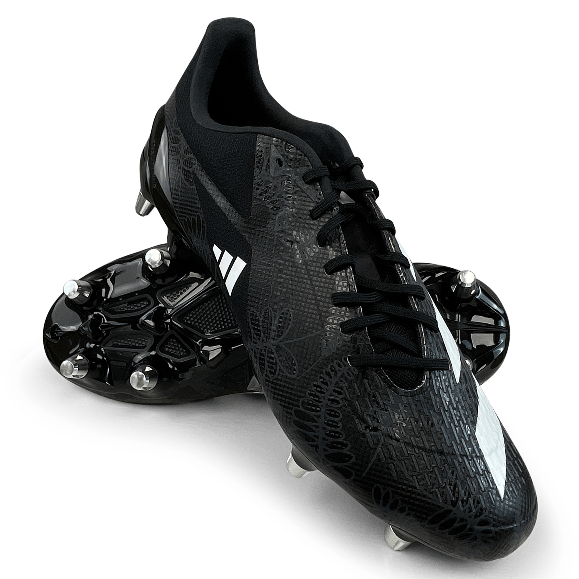 adidas adizero RS15 Ultimate Rugby Cleat Soft Ground Boot Core Black White Carbon SKU HP6814 World Rugby Shop