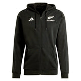 The All Blacks Supporter Full-Zip Hoodie by adidas features a black zip-up design with the "ALL BLACKS" logo and the adidas emblem on the chest, crafted from soft French terry fabric and designed with an adjustable hood for a perfect fit.