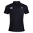 The Helena Youth Rugby Waimak Polo by EMB Canterbury is a black polo shirt with a collar, made from a comfy cotton polyester blend. It displays the iconic Canterbury logo on the right chest and a circular emblem with a stylized design on the left chest.