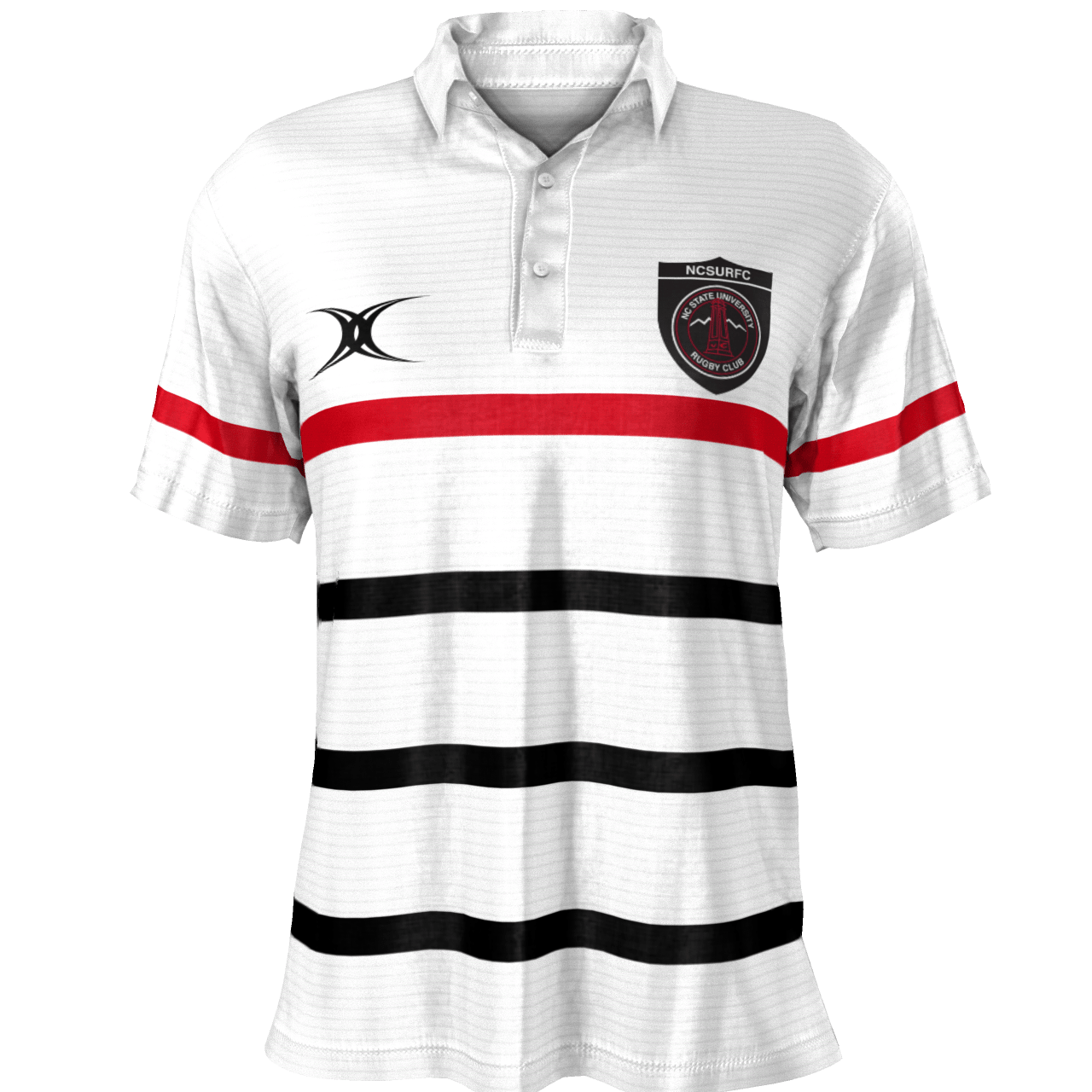 NC State Gilbert Rugby Performance Striped Polo Shirt | 3XL