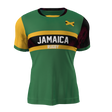 An Admiral Nations of Rugby Jamaica Supporters Jersey in green, yellow, and black with "Jamaica Rugby" written on the front and the Jamaican flag on the chest.