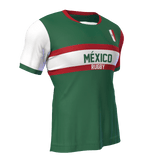 A green and white Nations of Rugby México Supporters Jersey by Admiral, featuring red accents, the words "México" and "Rugby" on the front, and a small emblem.