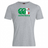 Gray cotton blend T-shirt displaying a lively green, white, and red logo on the front, inspired by the CCC Flag Club design from Canterbury Italy. Brand: WRS Canterbury.